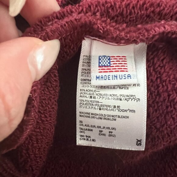 PEACE COLLECTIVE -  HOME IS TORONTO Button-Up Varsity Jacket - XS - Red/Burgundy - Picture 6 of 6